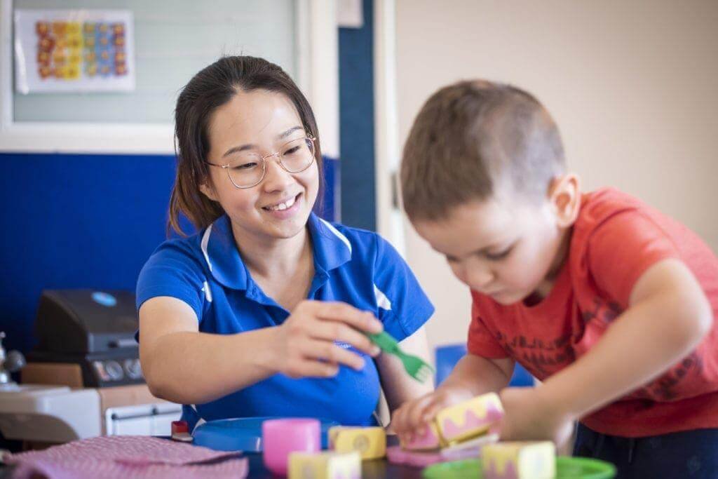 Psychologist and Occupational Therapist supporting a child with Autism and ADHD
